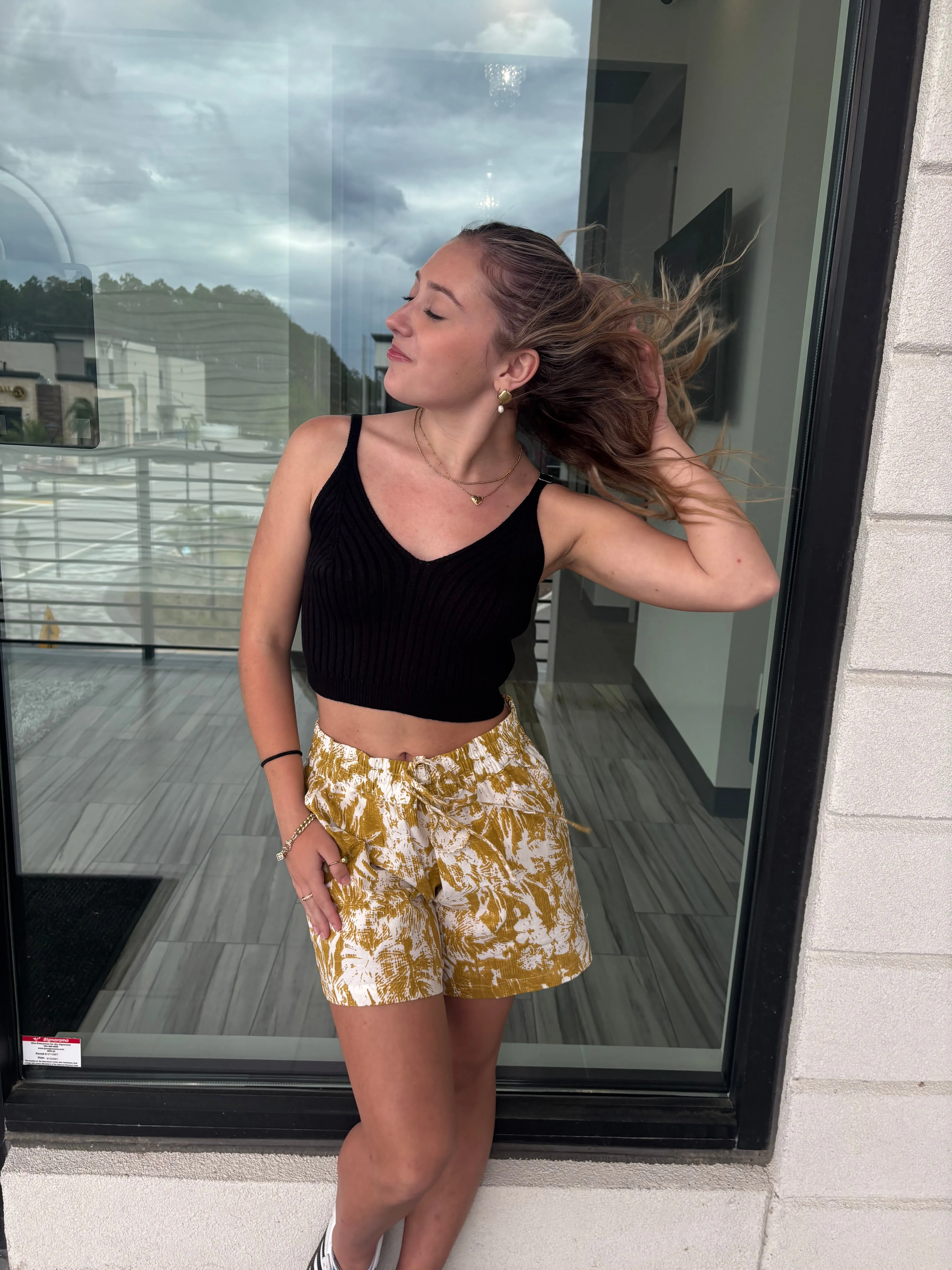 Soft Washed Floral Printed Shorts