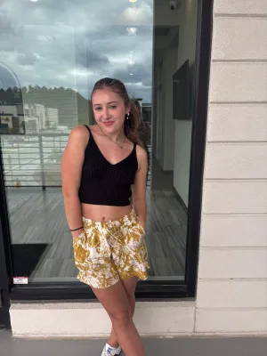 Soft Washed Floral Printed Shorts