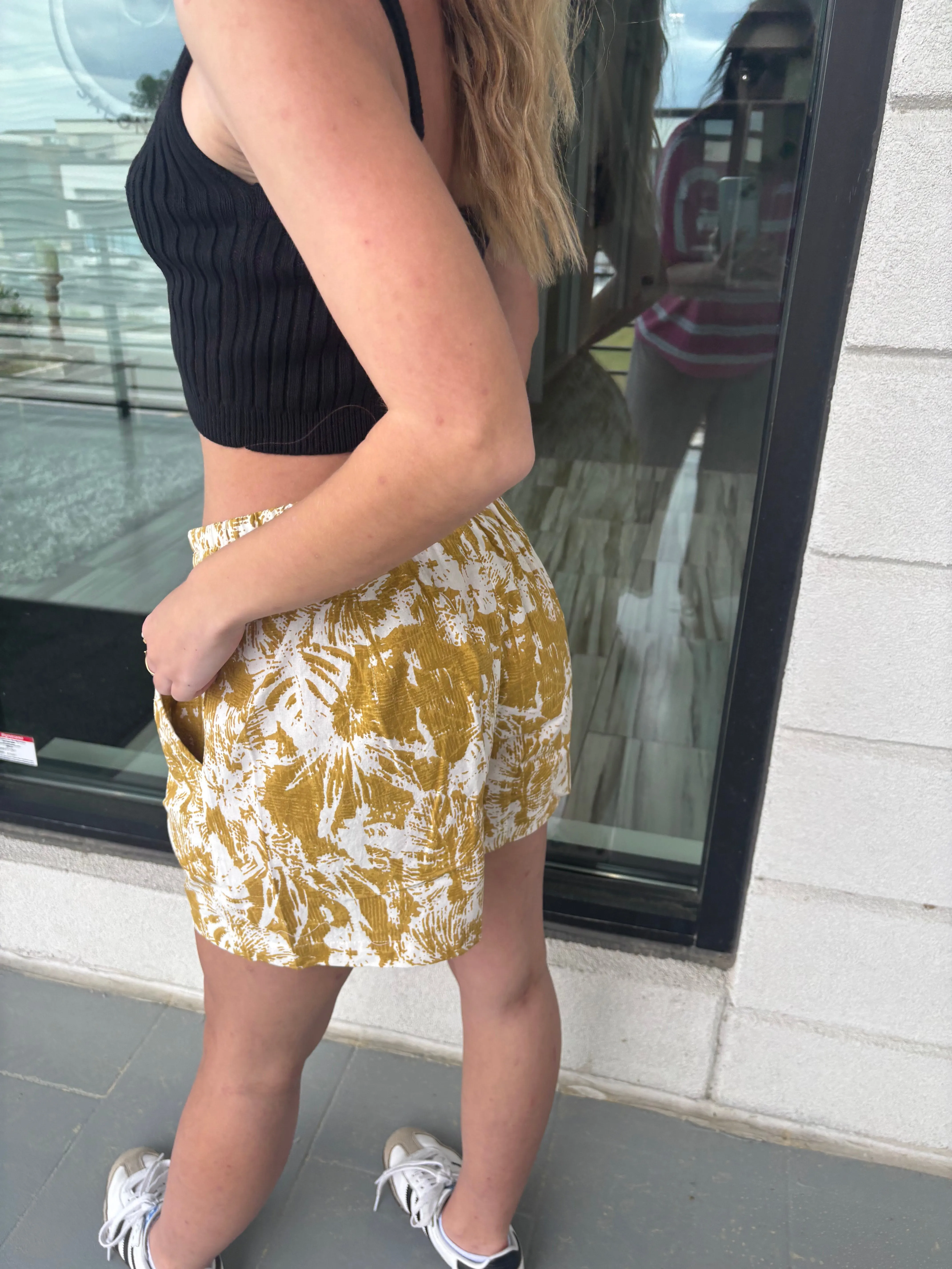 Soft Washed Floral Printed Shorts
