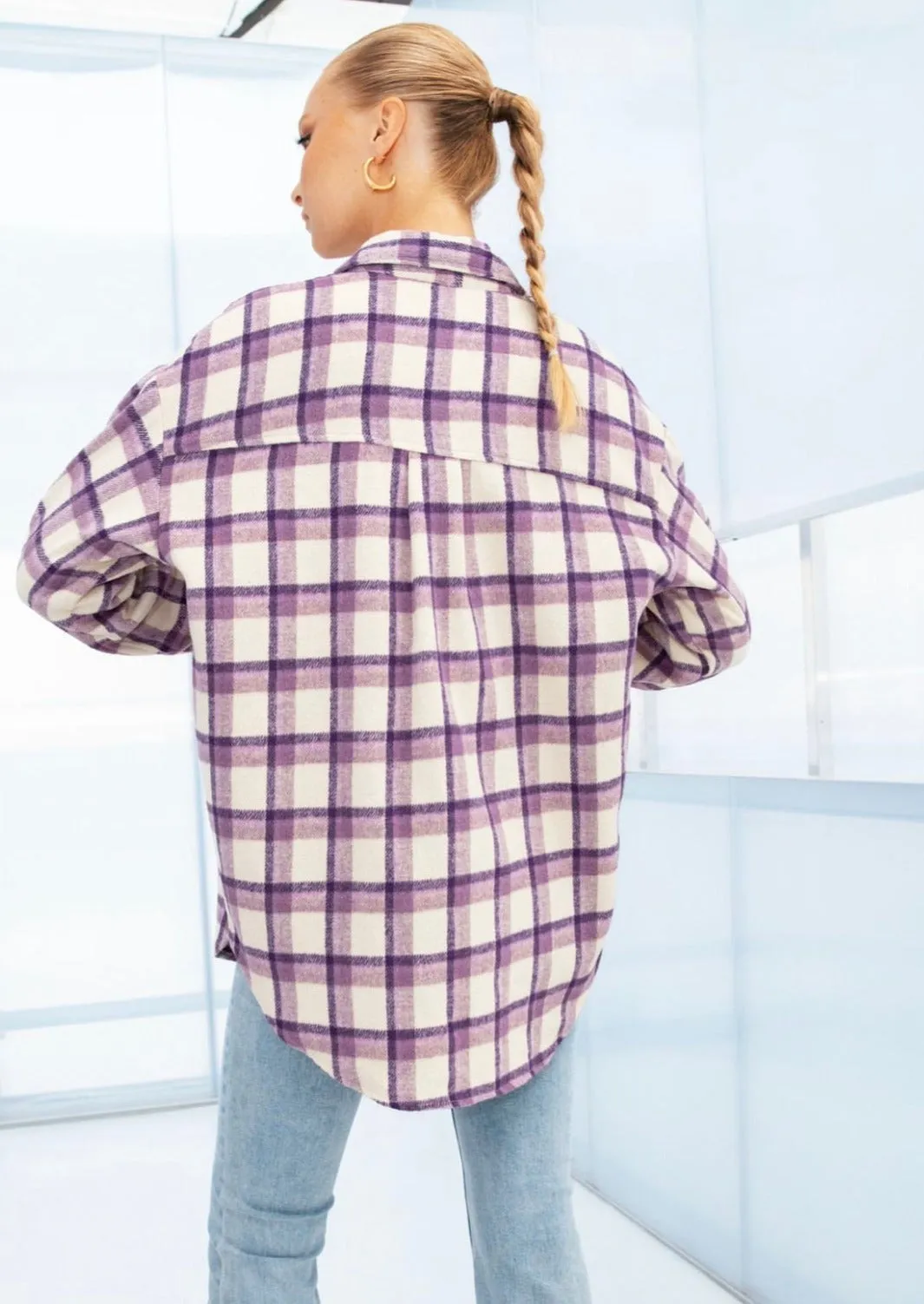 South West Shirt Purple Check
