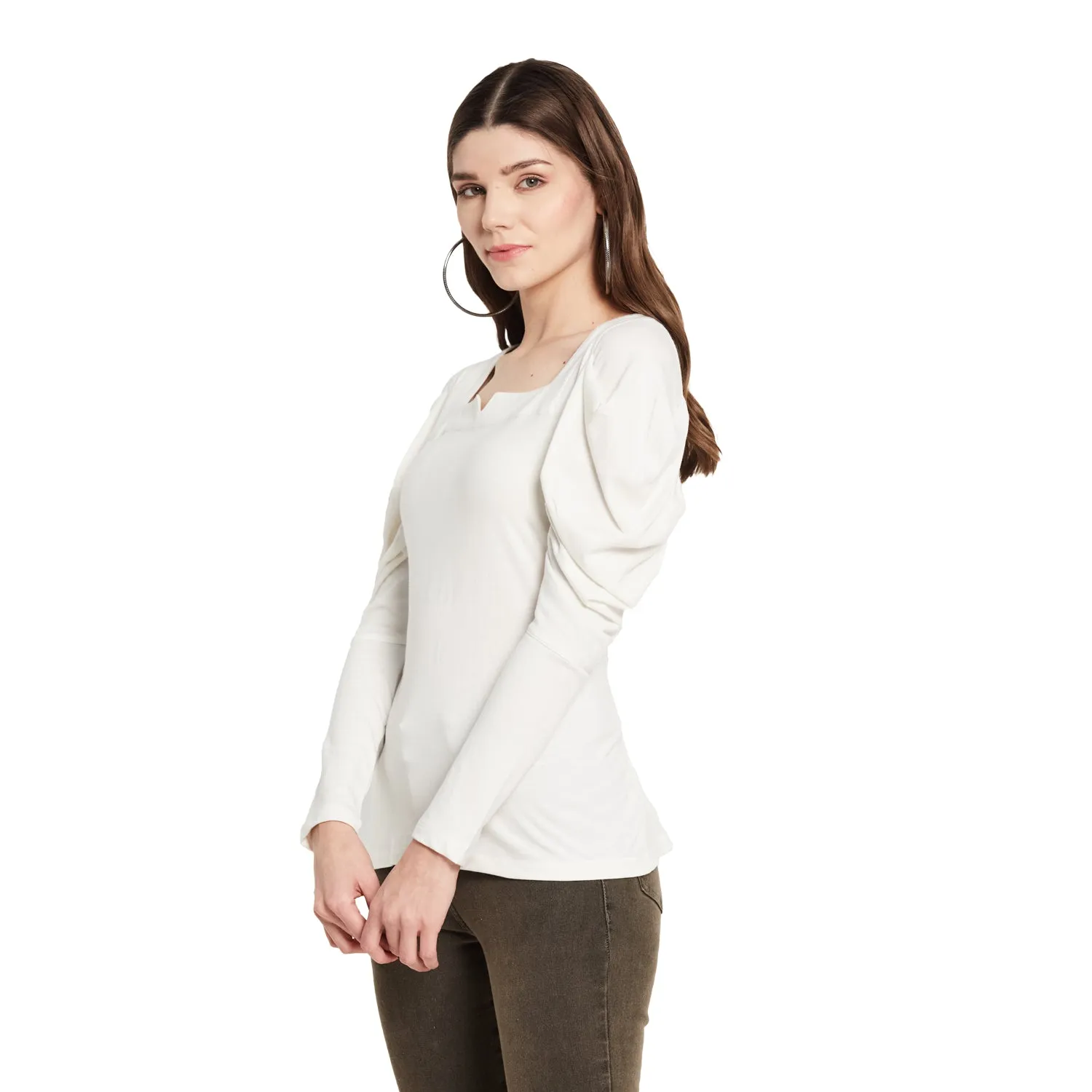 SQUARE NECK PUFF SLEEVE TOP