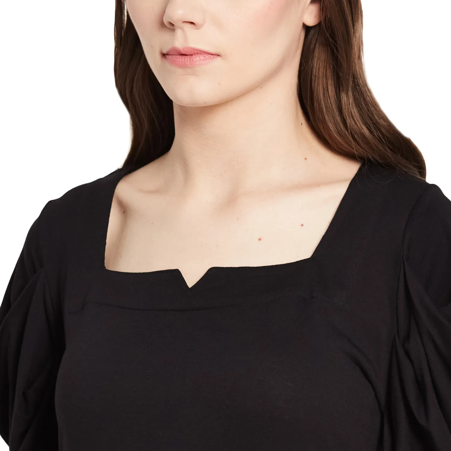 SQUARE NECK PUFF SLEEVE TOP