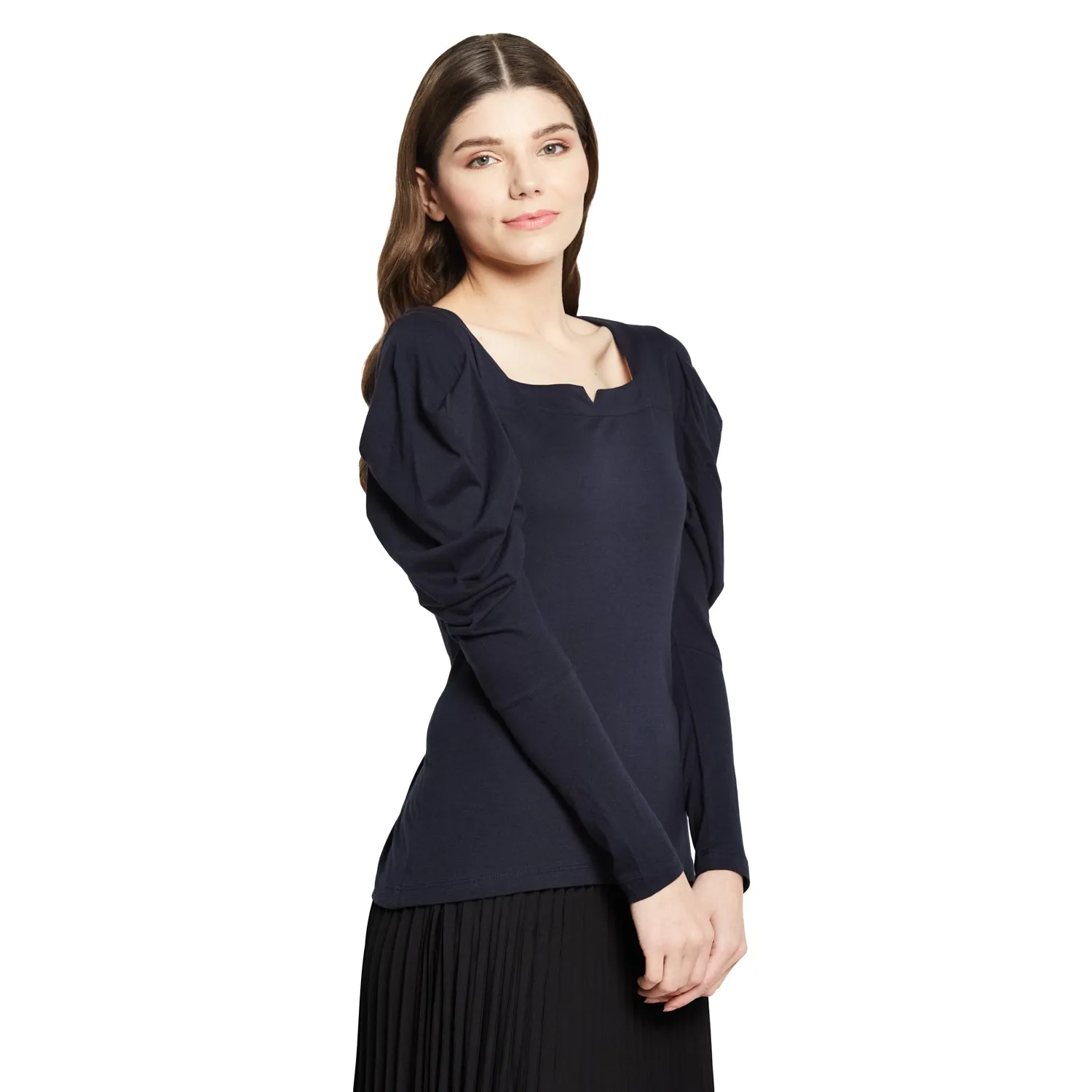 SQUARE NECK PUFF SLEEVE TOP