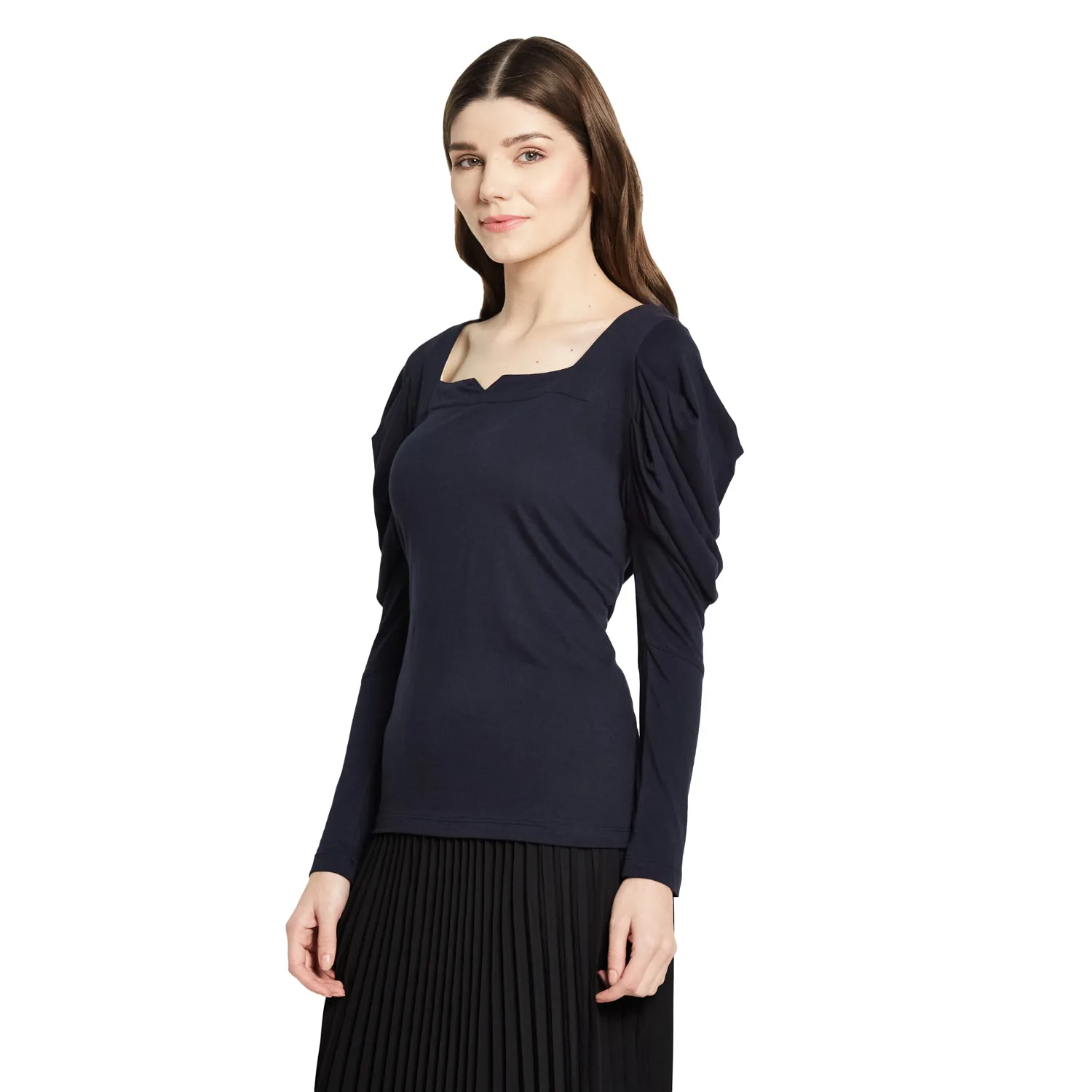 SQUARE NECK PUFF SLEEVE TOP