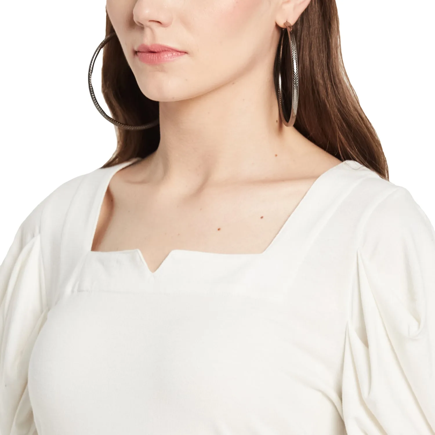 SQUARE NECK PUFF SLEEVE TOP