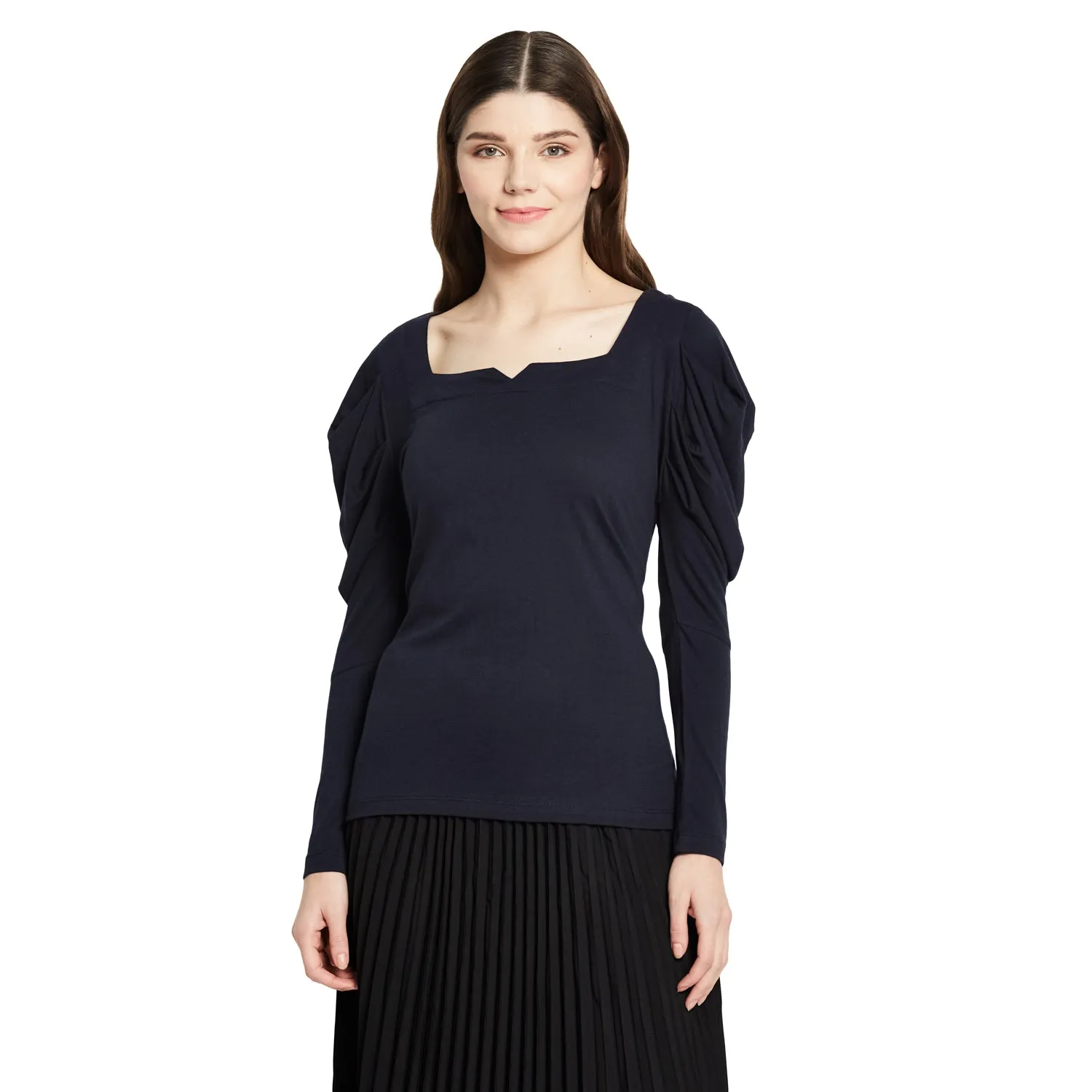 SQUARE NECK PUFF SLEEVE TOP
