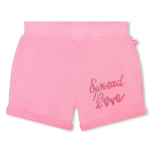 SS23 Billieblush Girls Pink 'Spread Love' Shorts