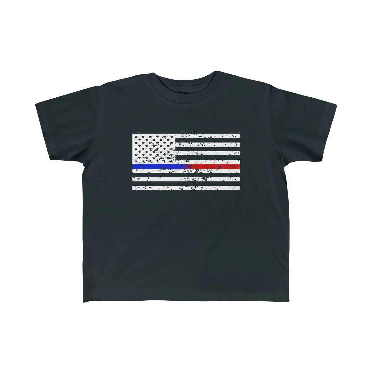 Standard Distressed Flag © Toddler Tee (Thin Blue / Red Line Duo)