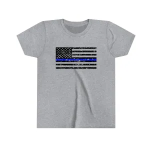 Standard Distressed Flag © Youth Tee (Thin Blue Line)