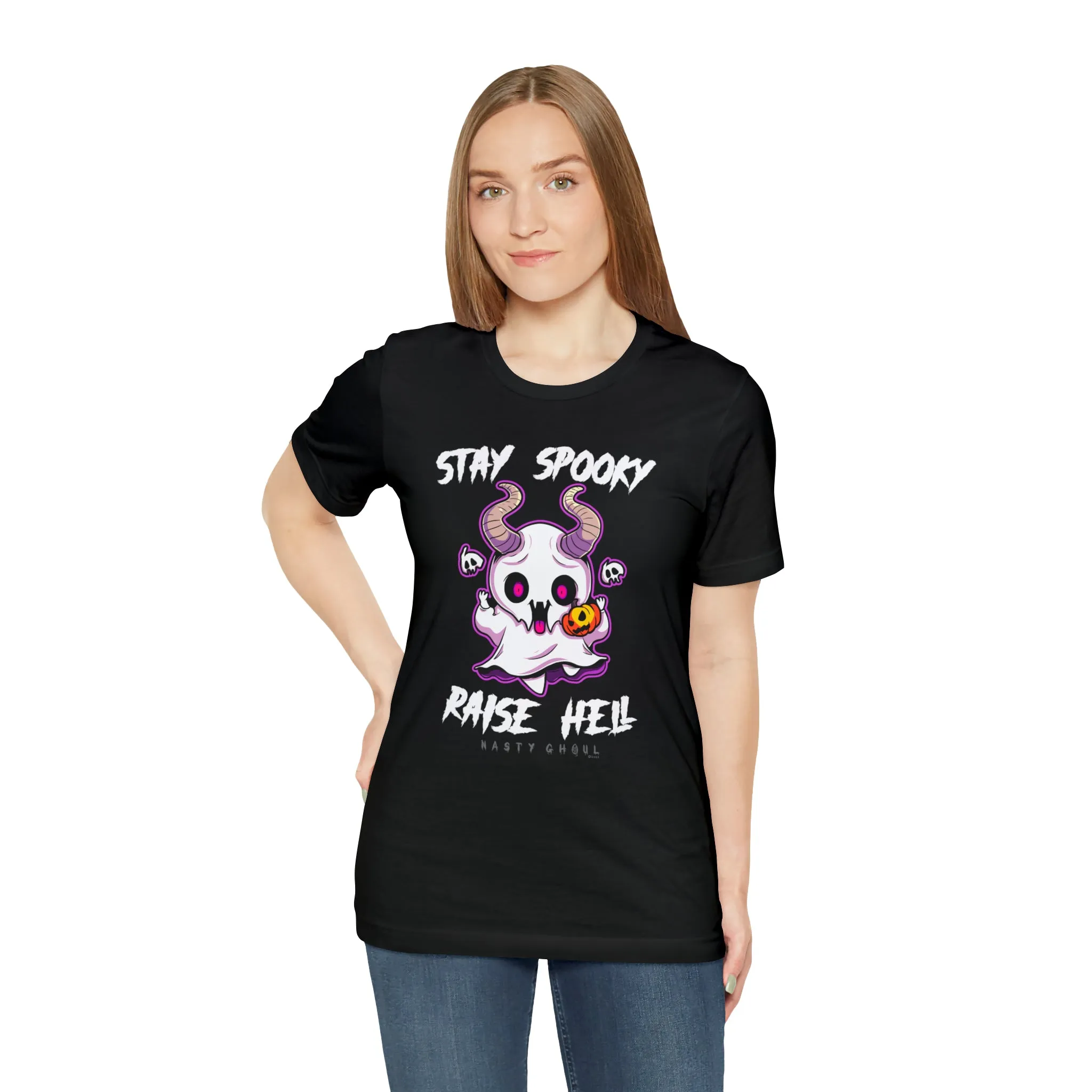 Stay Spooky Raise Hell Unisex Jersey Short Sleeve Tee