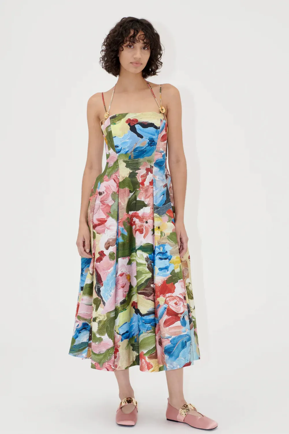 Stine Goya Midweight Cotton Double Strap High Volume Dress