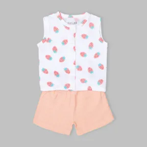 Strawberry & Peach Unisex Muslin Set