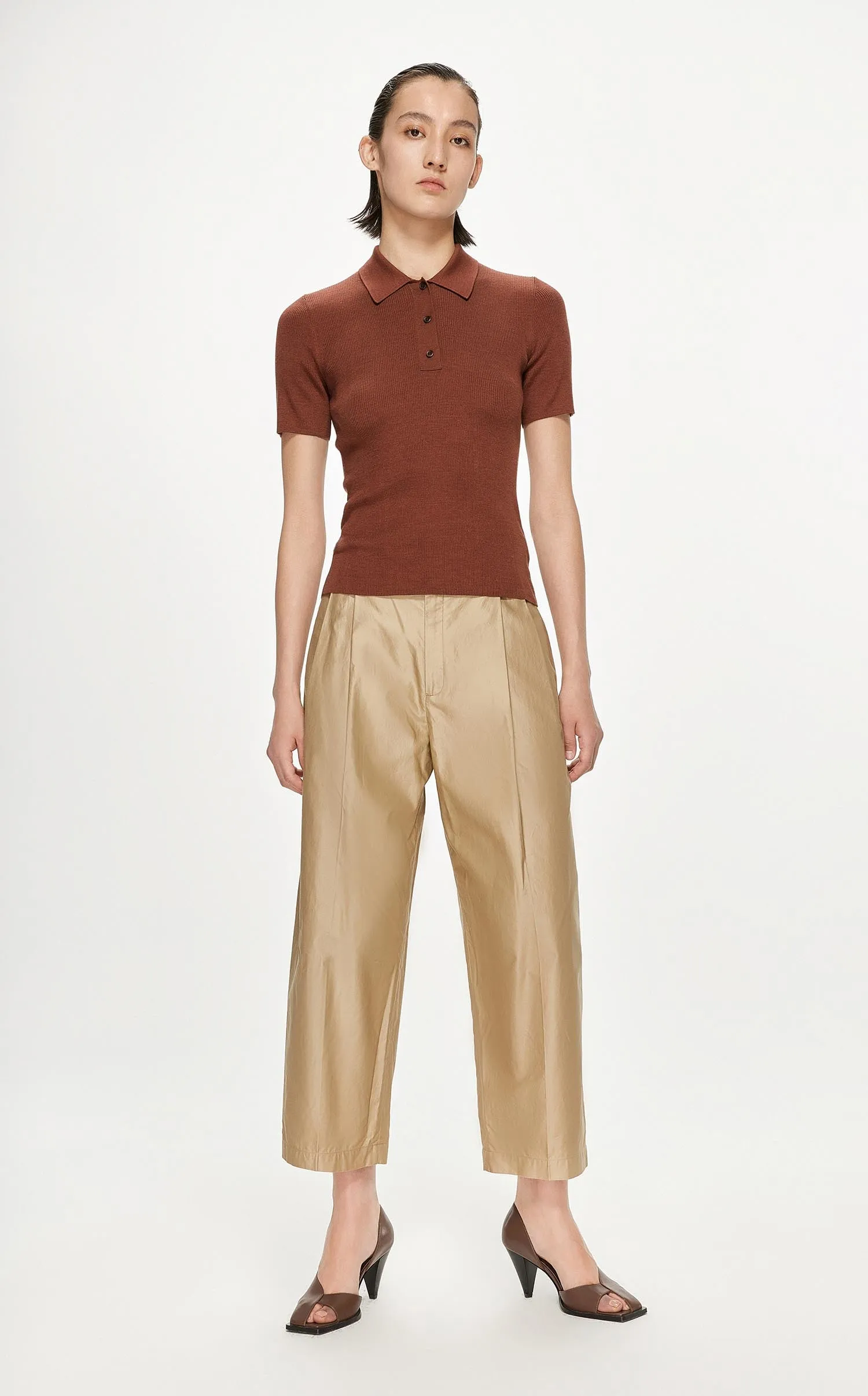 T-Shirt / JNBY Slim Fit Short Sleeve Polo T-Shirt (100% Silk)