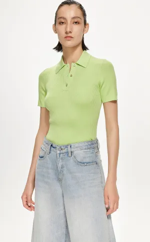 T-Shirt / JNBY Slim Fit Short Sleeve Polo T-Shirt (100% Silk)