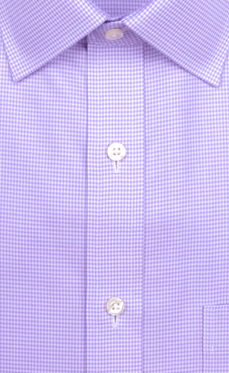 Tailored Fit Purple Houndstooth Spread Collar Supima® Cotton Non-Iron Twill Dress Shirt