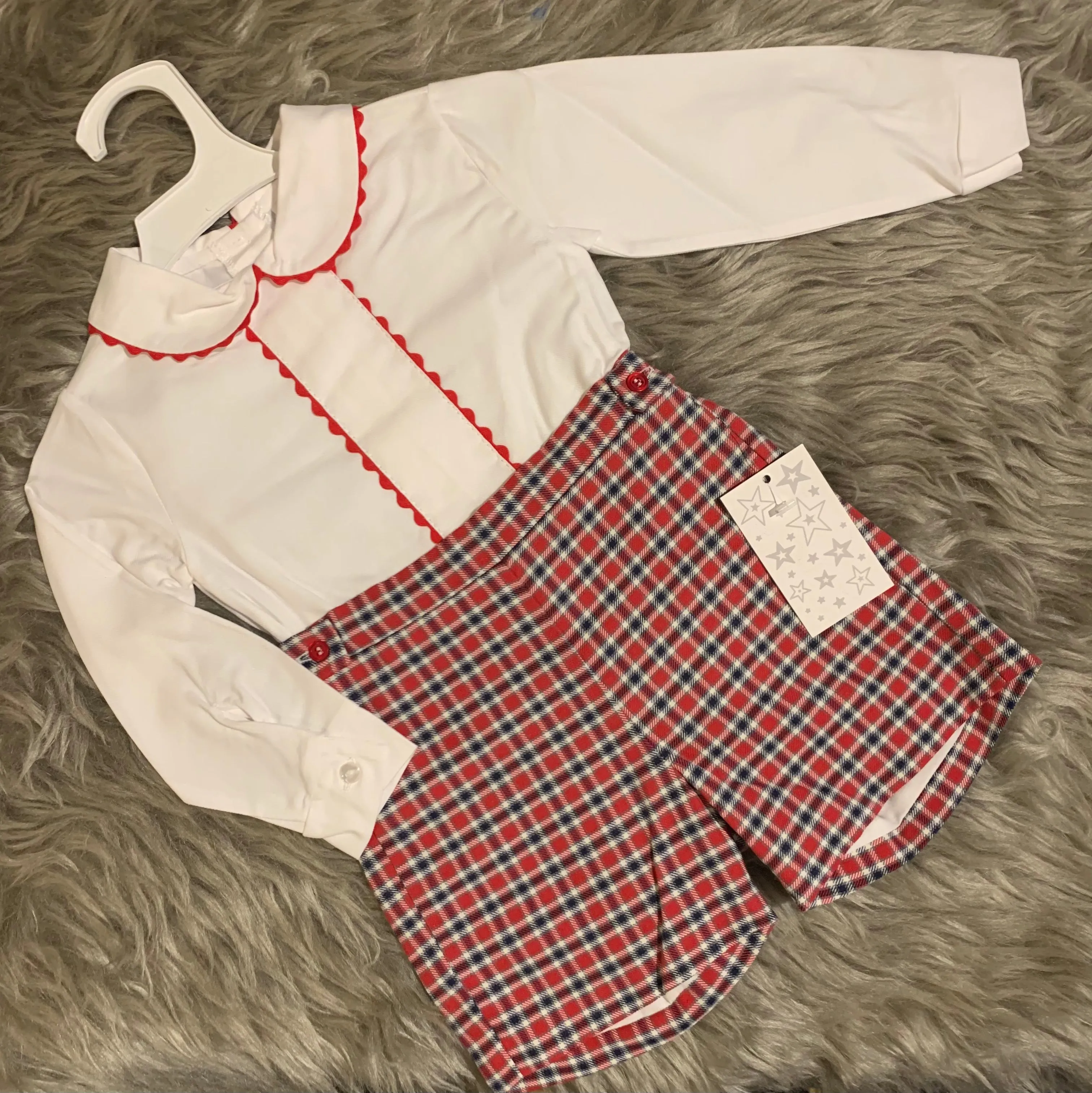 Tartan Shorts and Shirt Set