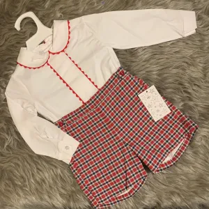 Tartan Shorts and Shirt Set