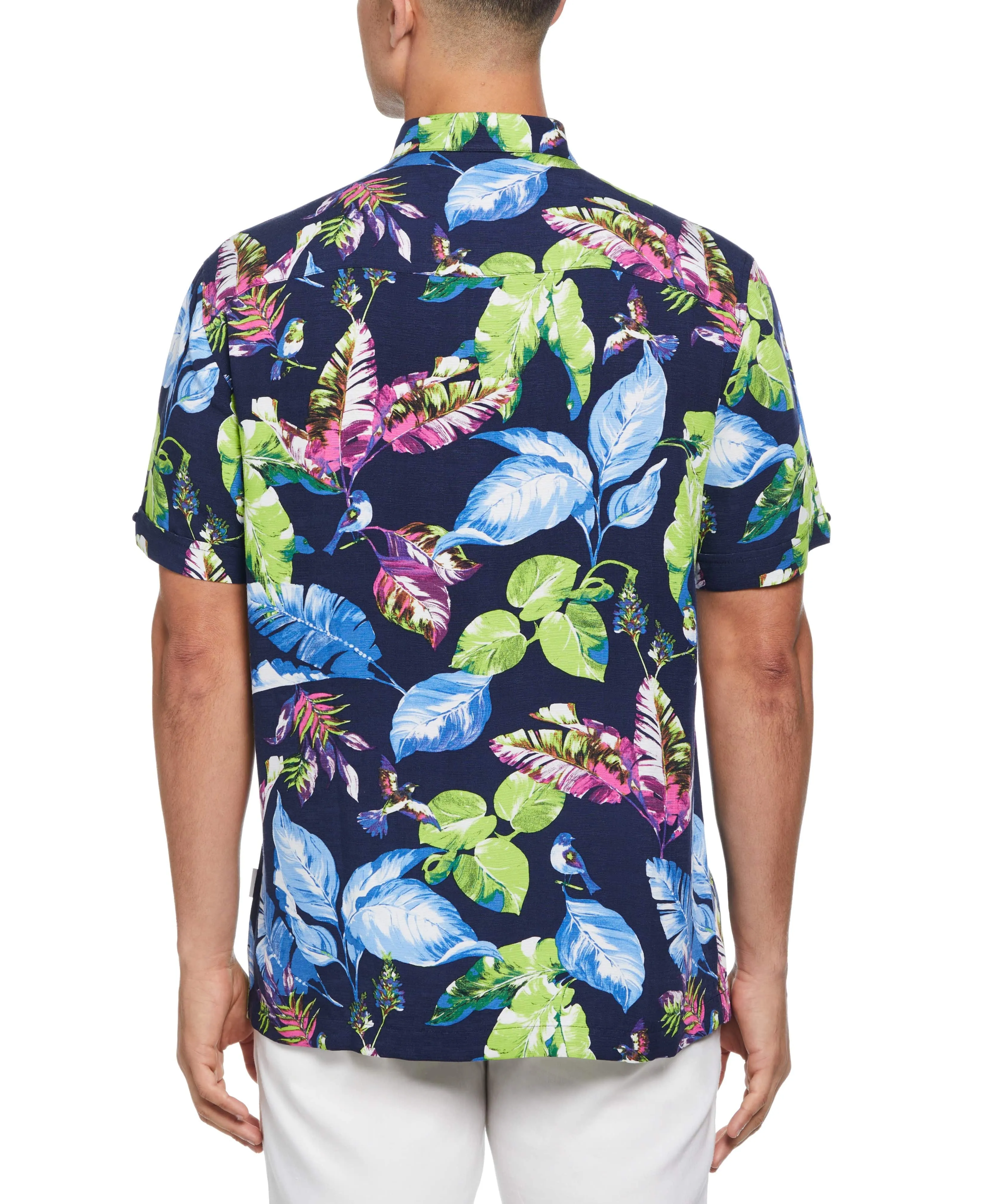 Textured Leaf Print Shirt