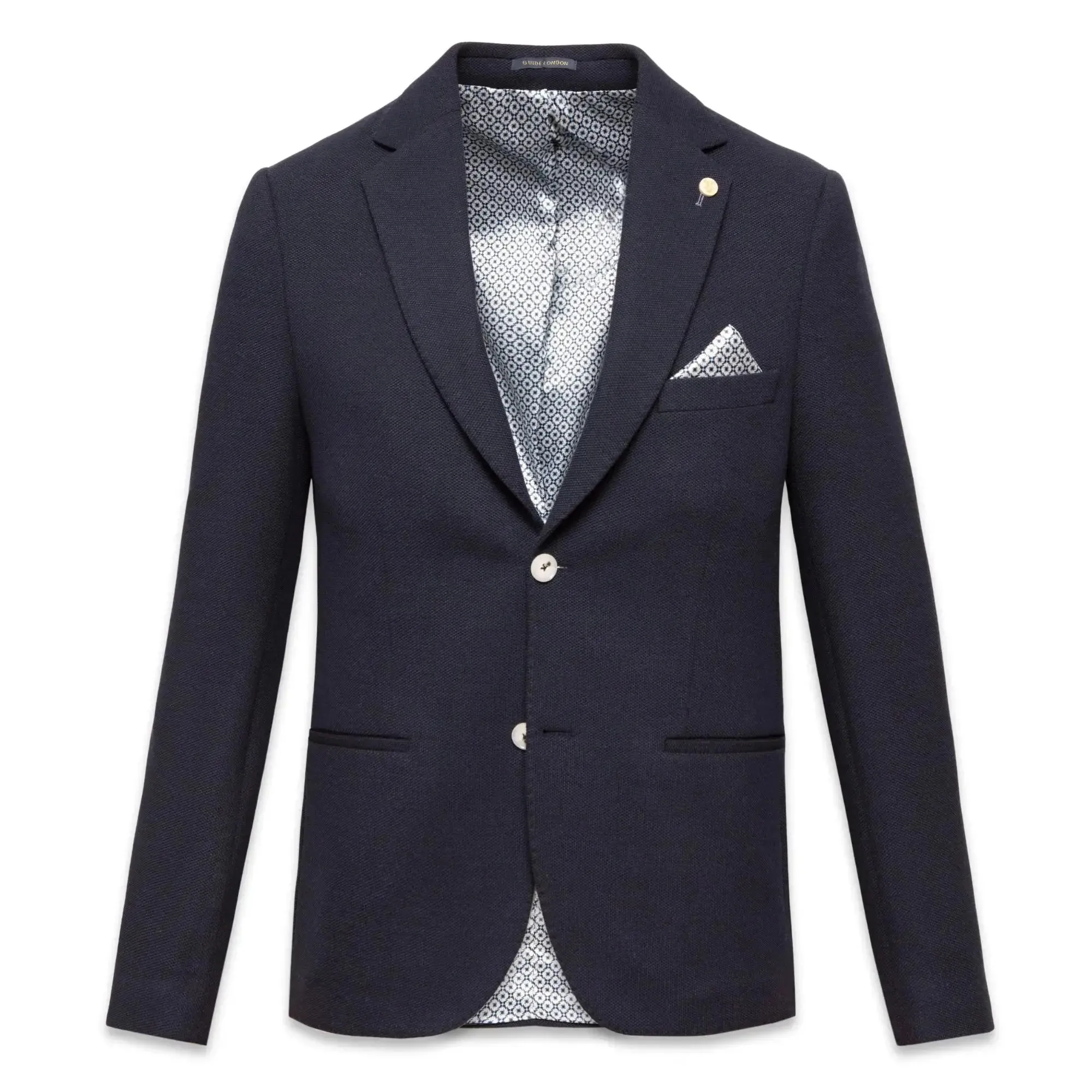 Textured Stretch Blazer - Navy
