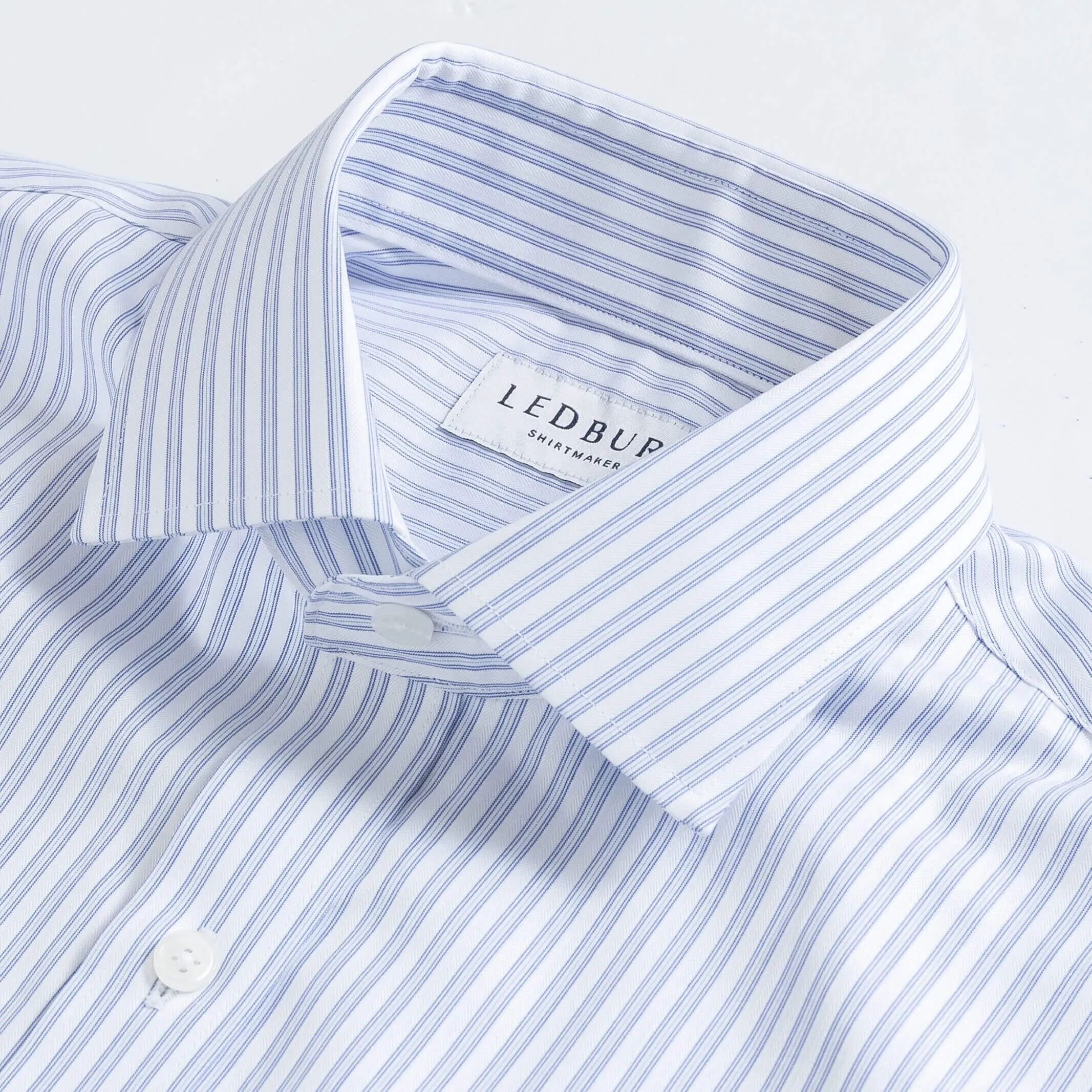 The Deep Blue Albini Deacon Stripe Custom Shirt