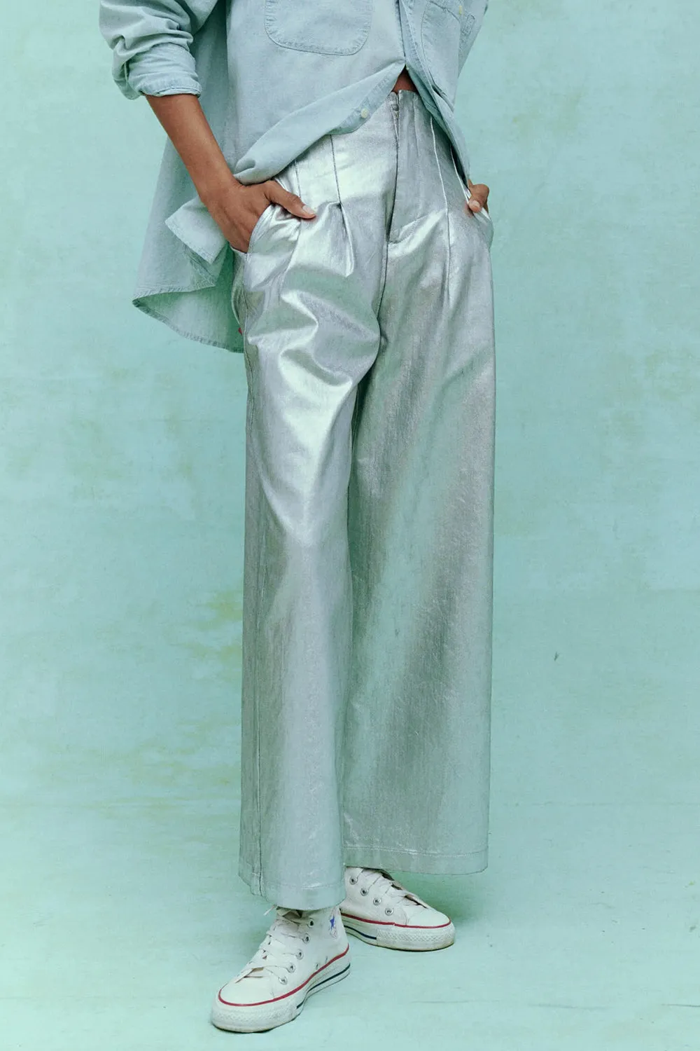 The Sculpted Trouser in Silver
