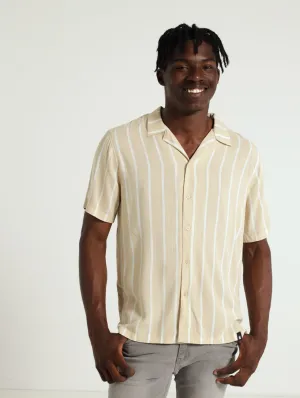 Thin Stripe Shirt - Light Stone