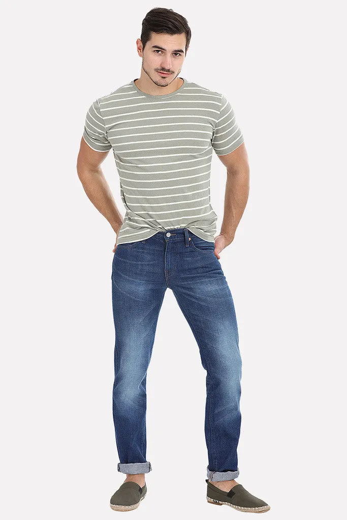 Thin Stripe Short Sleeved Crew