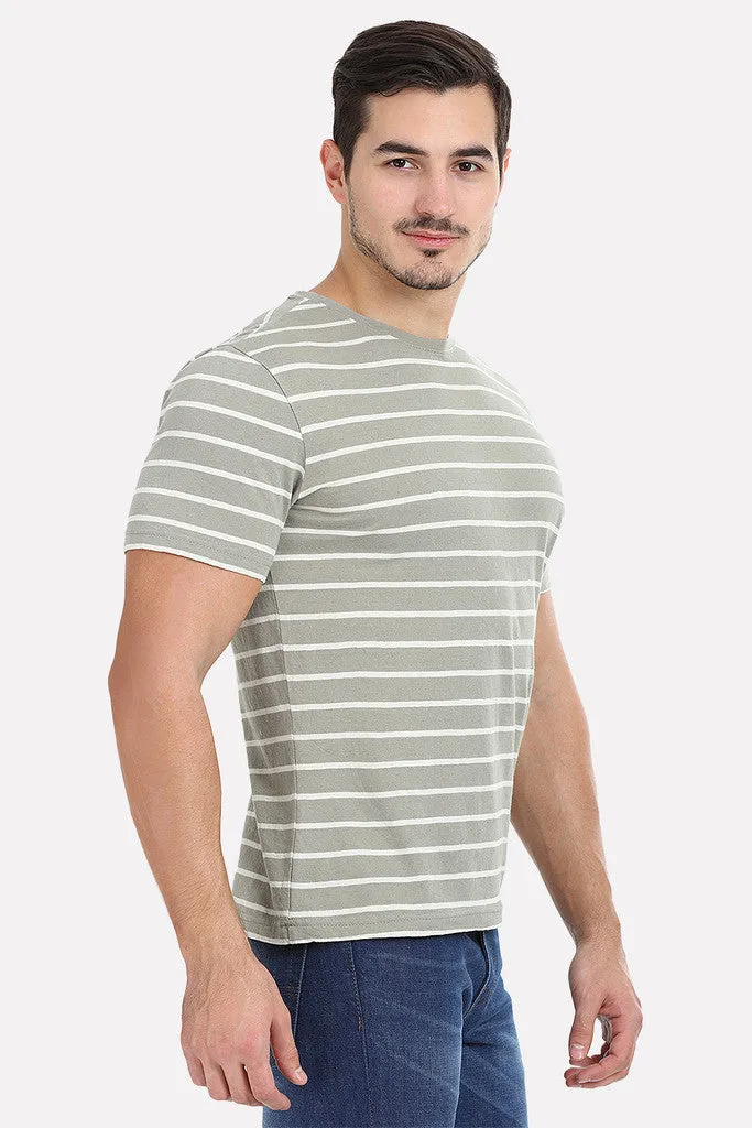 Thin Stripe Short Sleeved Crew