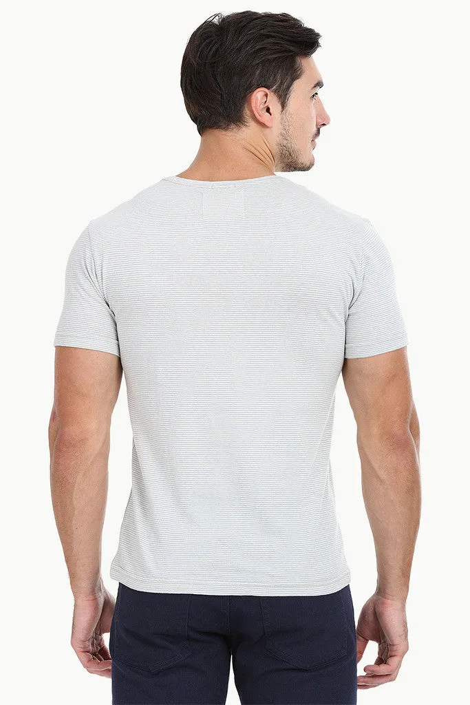 Thin Stripe Short Sleeved Crew