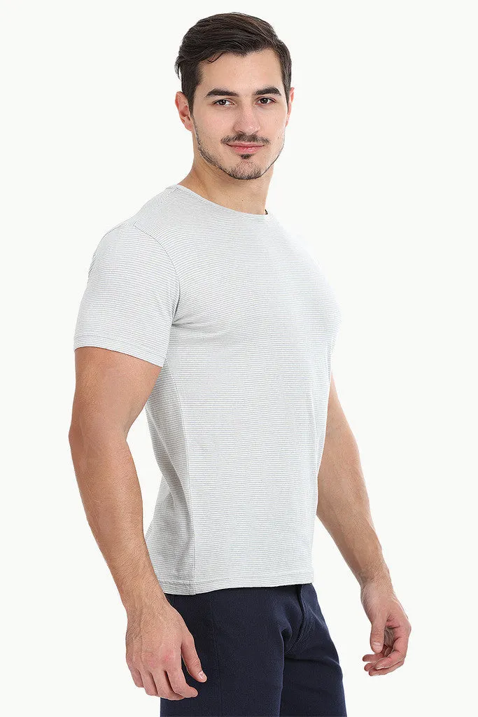 Thin Stripe Short Sleeved Crew