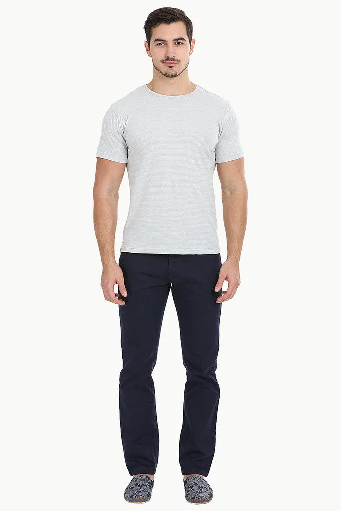 Thin Stripe Short Sleeved Crew