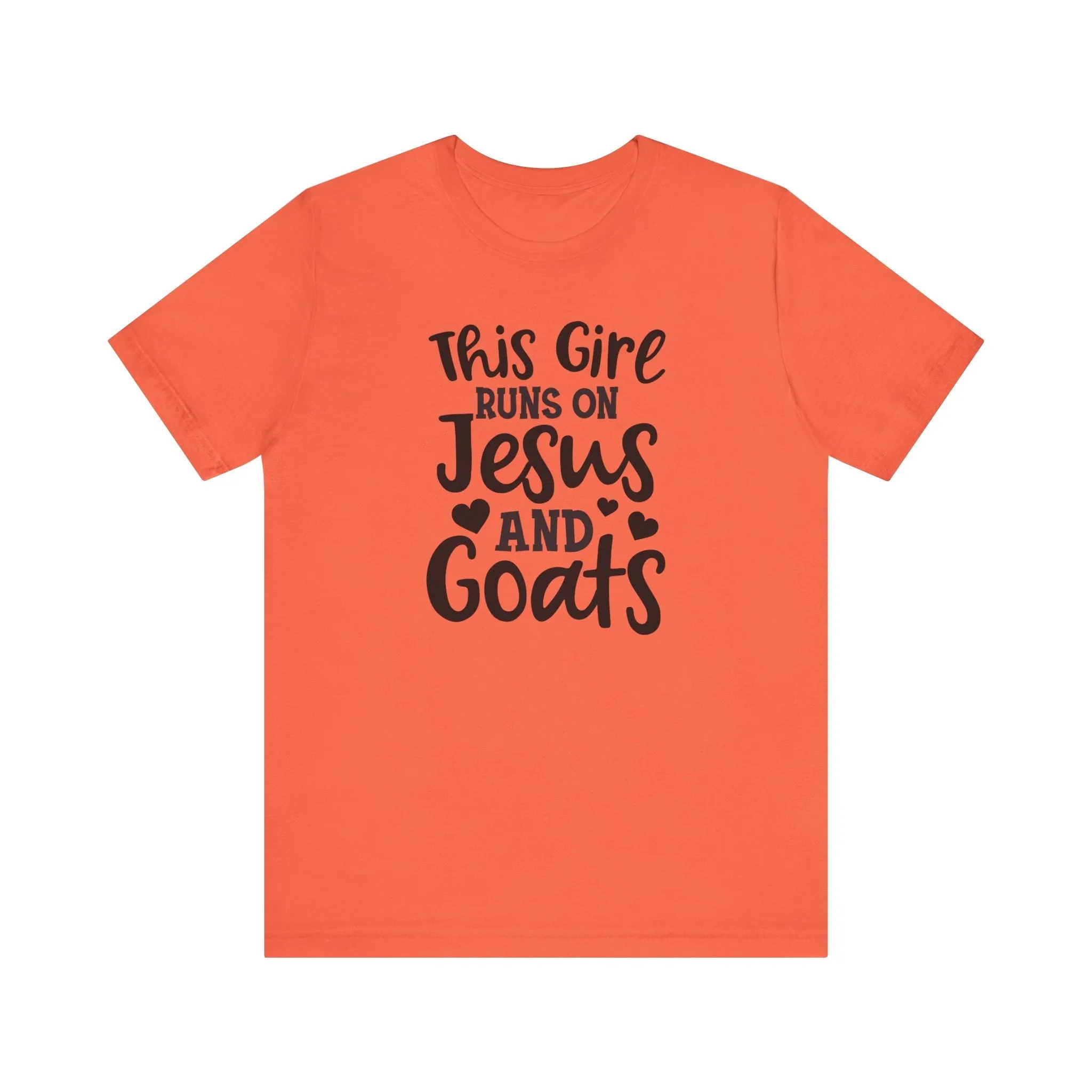 This Girl Runs on Jesus and Goats, Jesus and Goats Tee, Goat Shirt, Unisex, Jersey Short Sleeve Tee, Goat Tee