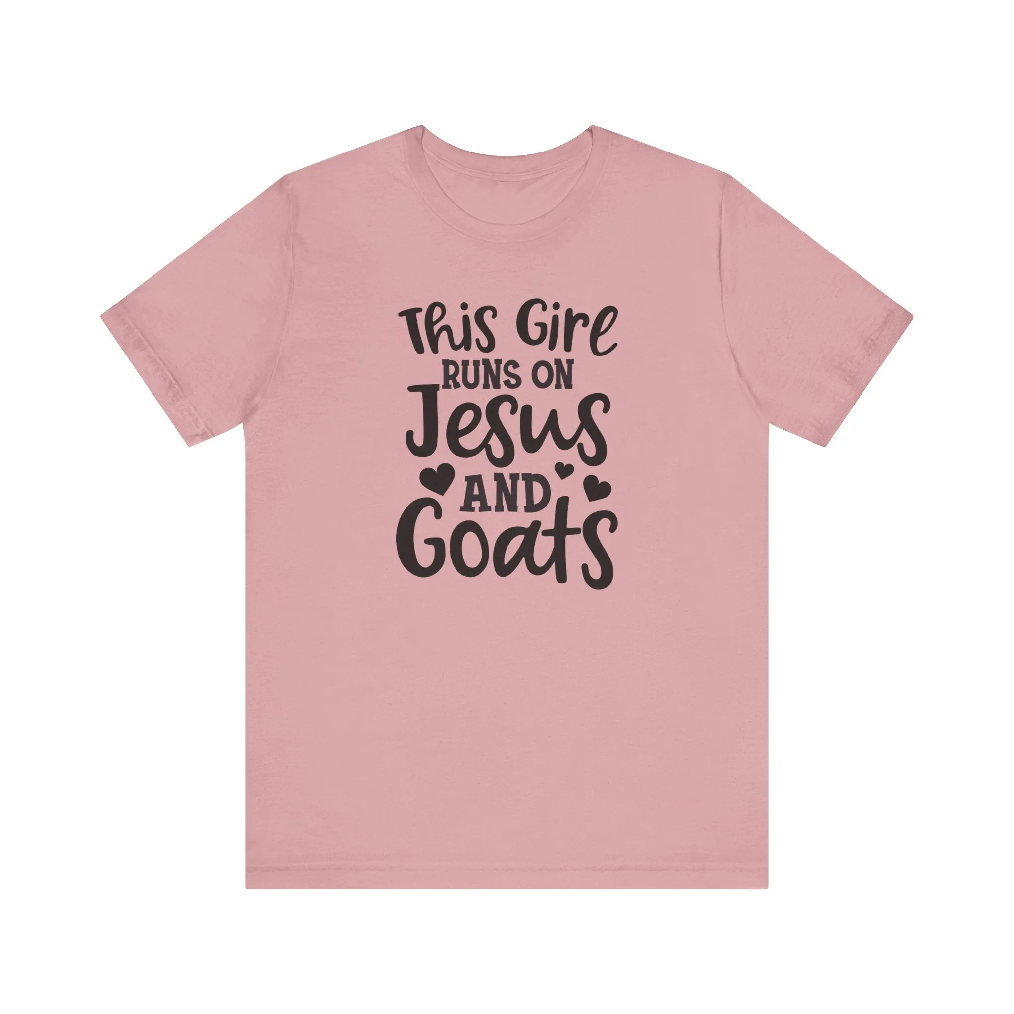 This Girl Runs on Jesus and Goats, Jesus and Goats Tee, Goat Shirt, Unisex, Jersey Short Sleeve Tee, Goat Tee