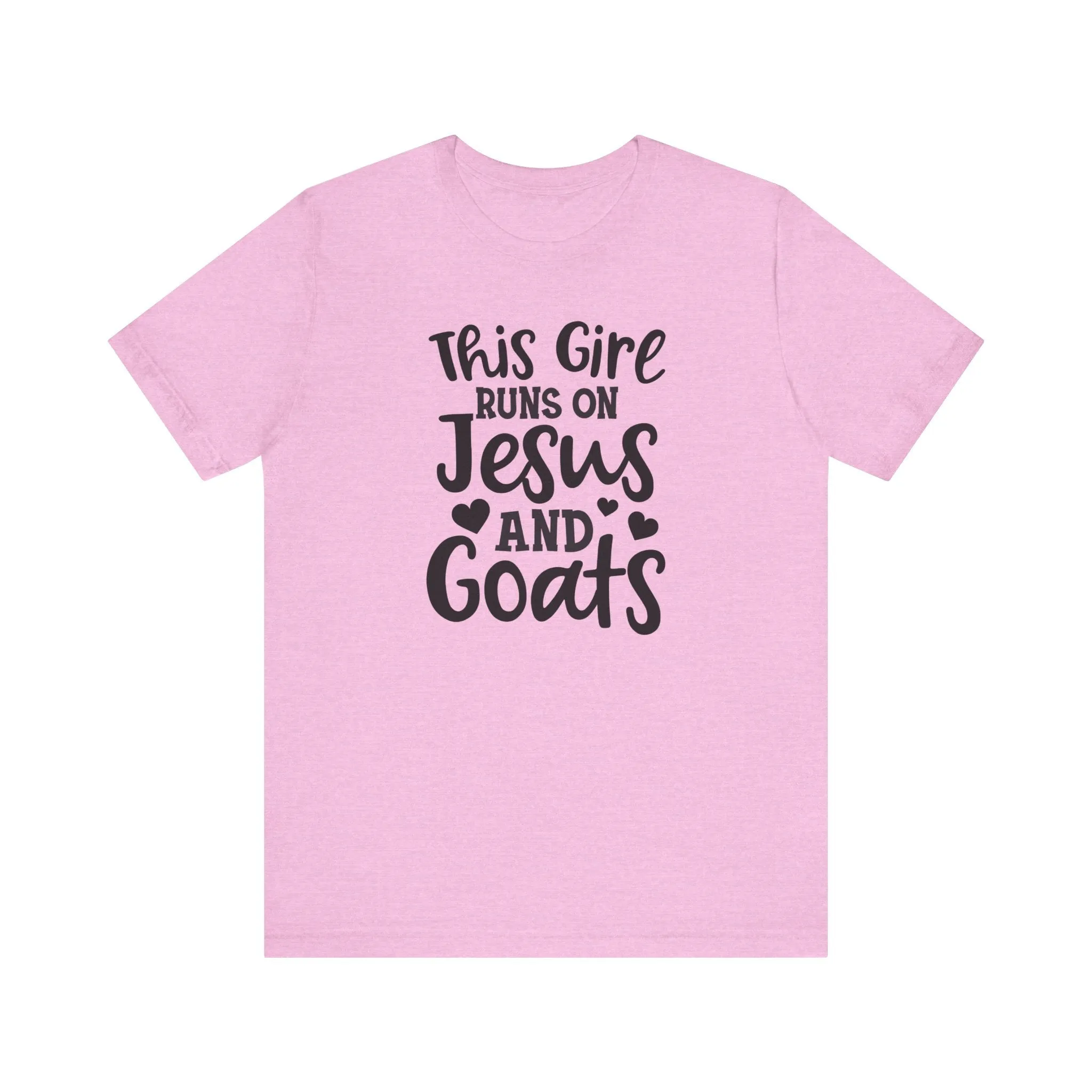 This Girl Runs on Jesus and Goats, Jesus and Goats Tee, Goat Shirt, Unisex, Jersey Short Sleeve Tee, Goat Tee