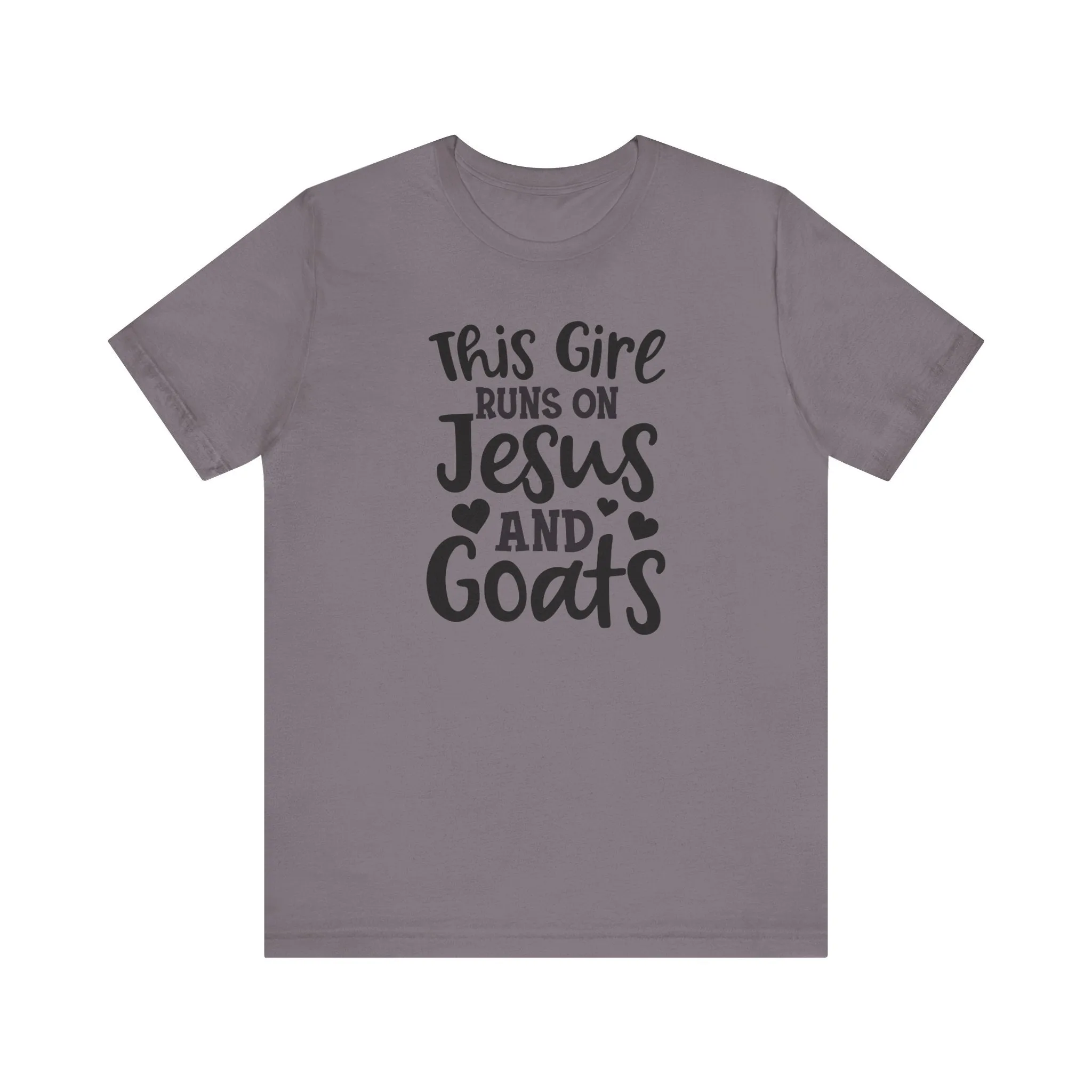 This Girl Runs on Jesus and Goats, Jesus and Goats Tee, Goat Shirt, Unisex, Jersey Short Sleeve Tee, Goat Tee