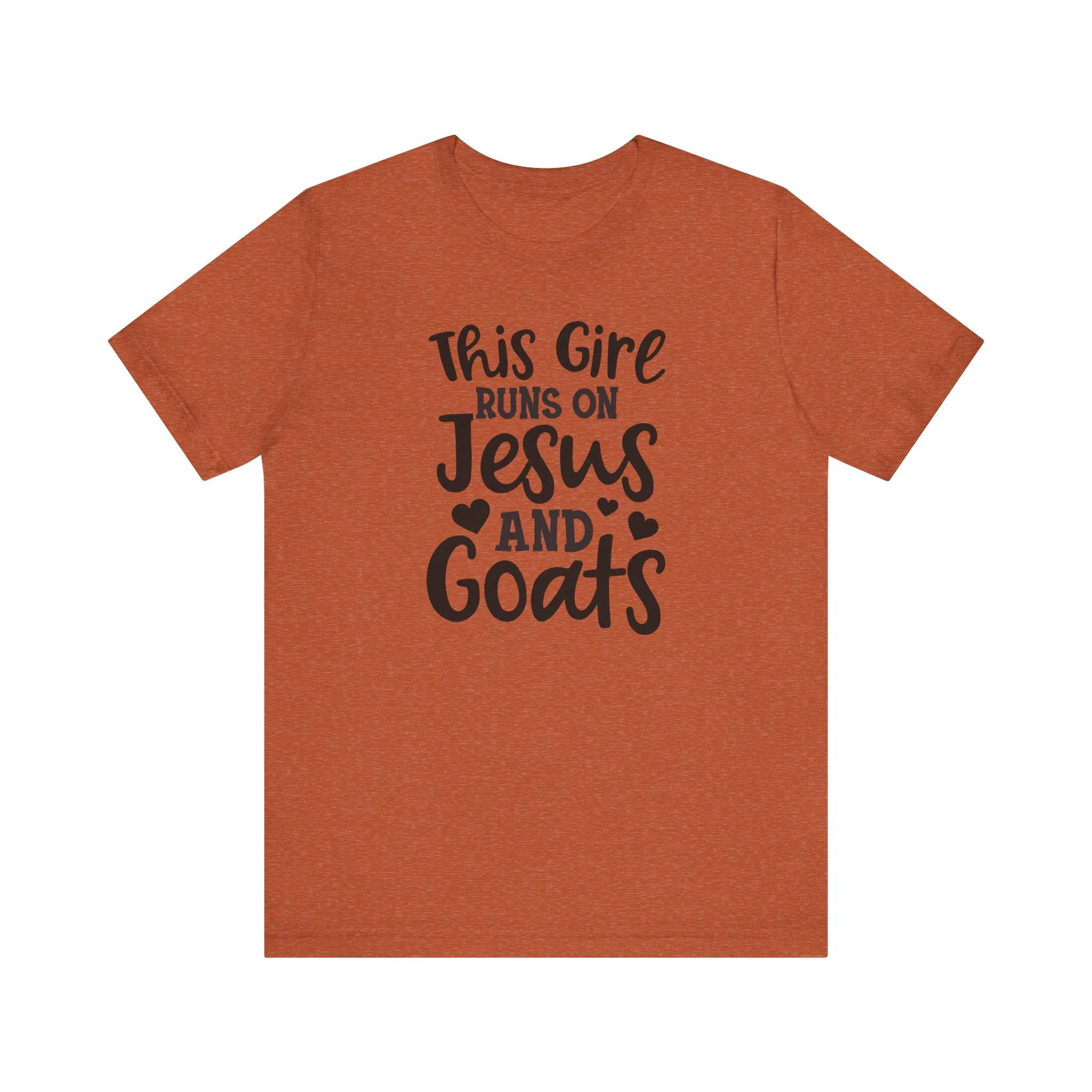 This Girl Runs on Jesus and Goats, Jesus and Goats Tee, Goat Shirt, Unisex, Jersey Short Sleeve Tee, Goat Tee