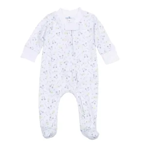 Tiny Tee Time Zip Footie || Pink
