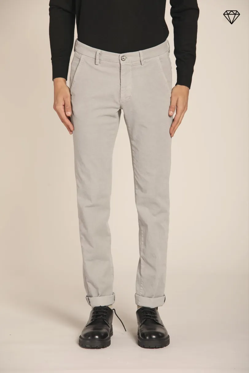 Torino men's chino pants in velvet 1500  striped slim fit  ①