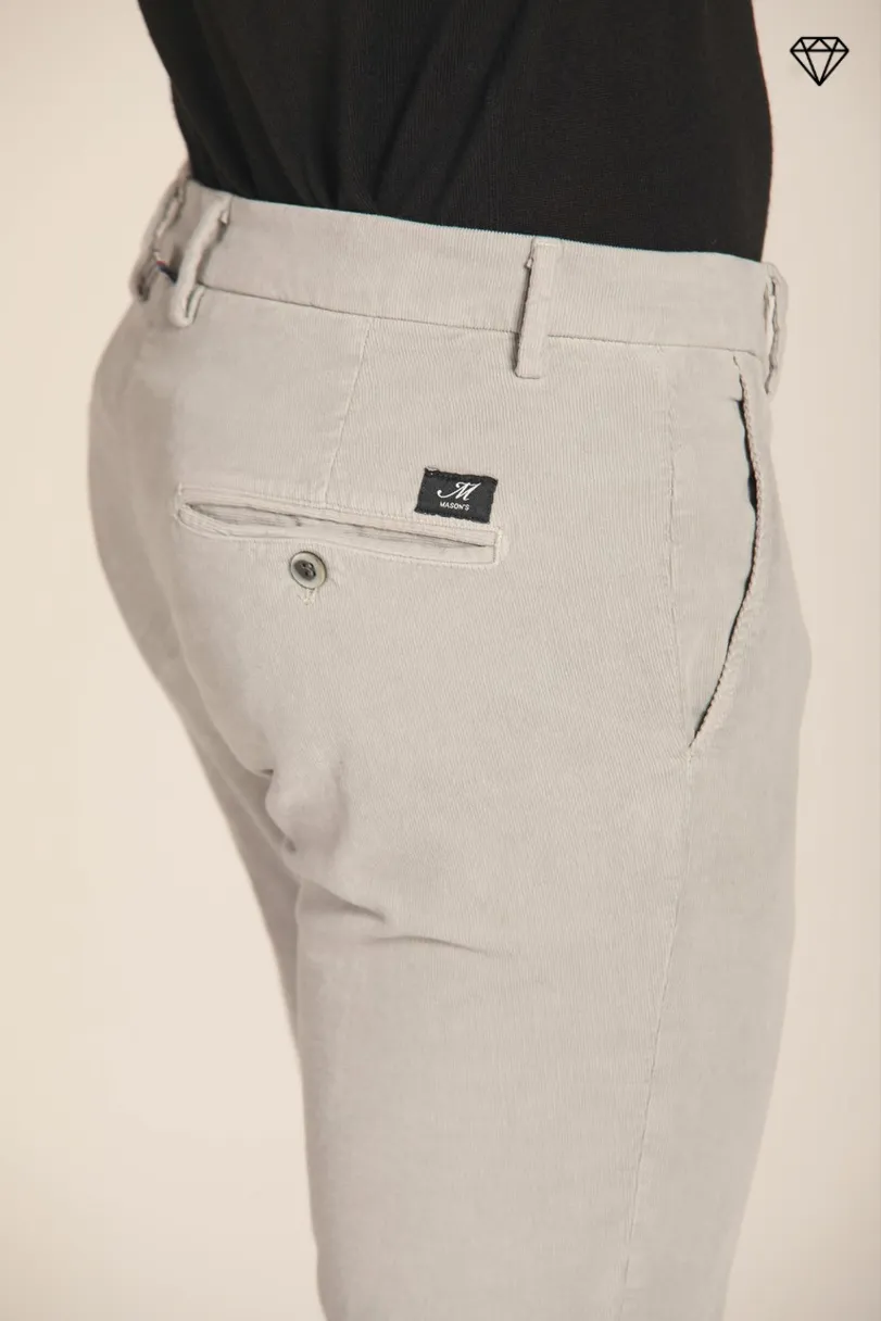 Torino men's chino pants in velvet 1500  striped slim fit  ①
