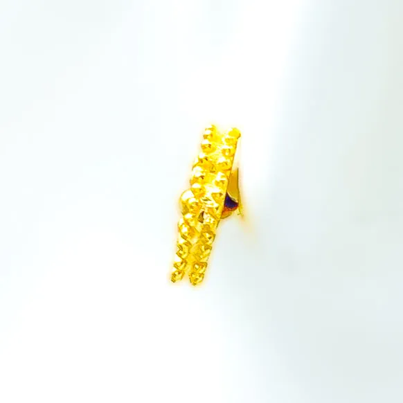 Trendy Fancy 21k Gold Clover Earrings