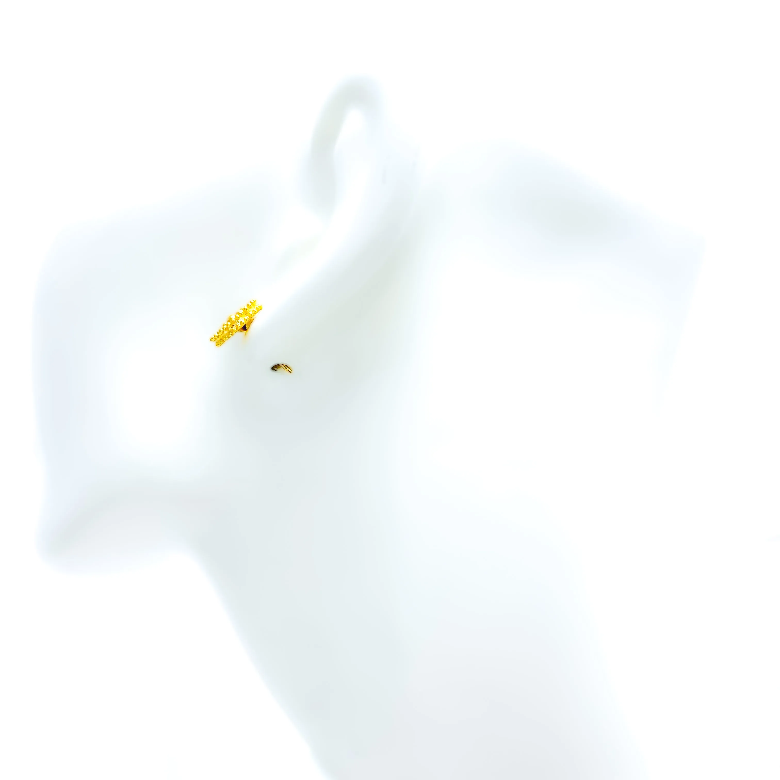 Trendy Fancy 21k Gold Clover Earrings