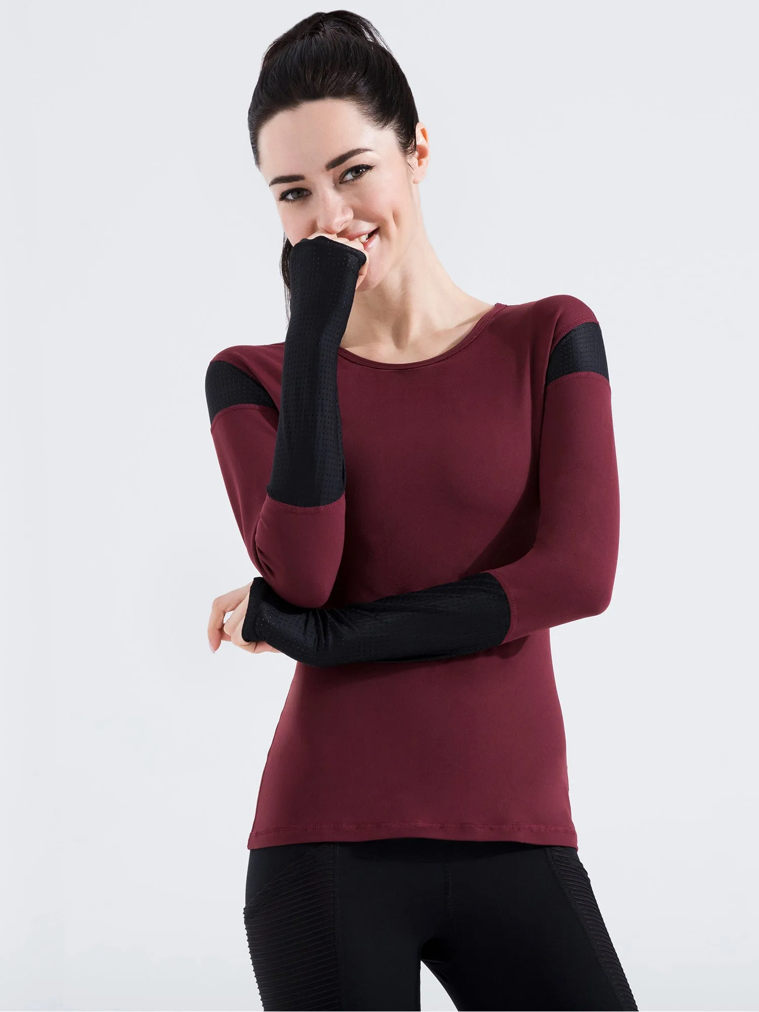 TRIANGLE MESH TEE, BORDEAUX