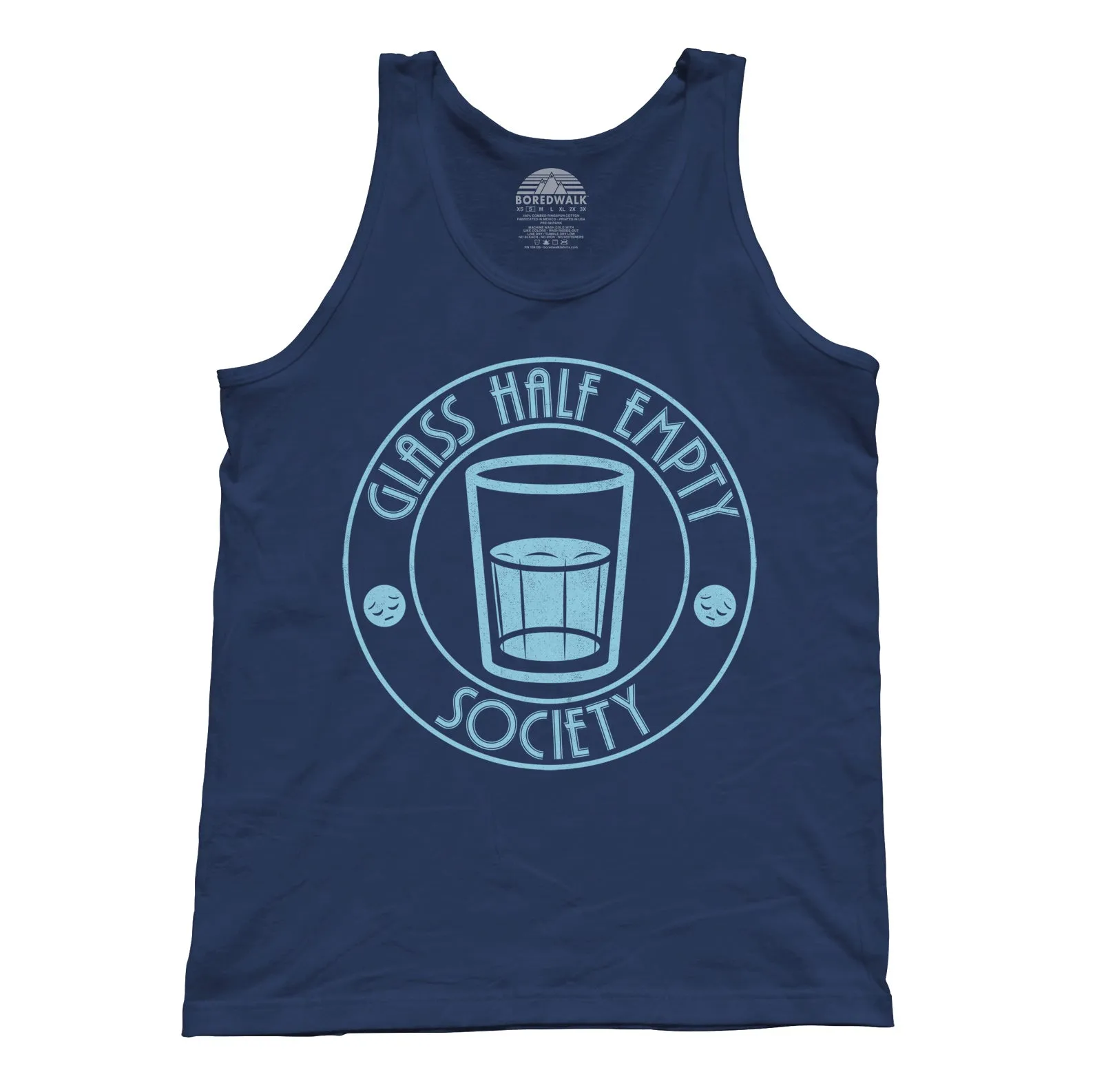 Unisex Glass Half Empty Society Tank Top