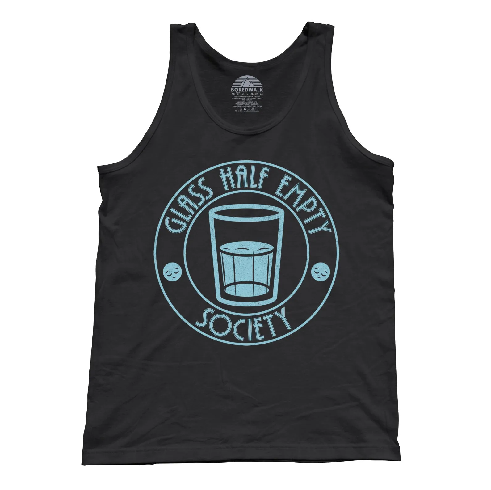 Unisex Glass Half Empty Society Tank Top
