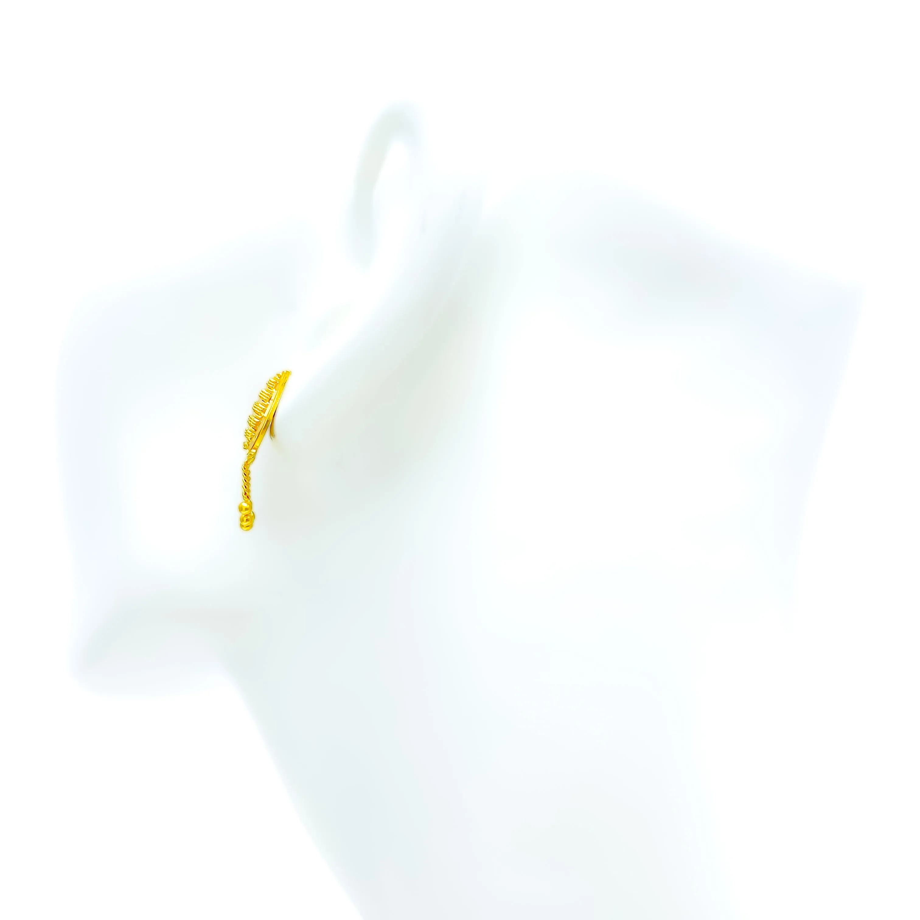 Upscale Dangling Leaf 22k Gold Earrings