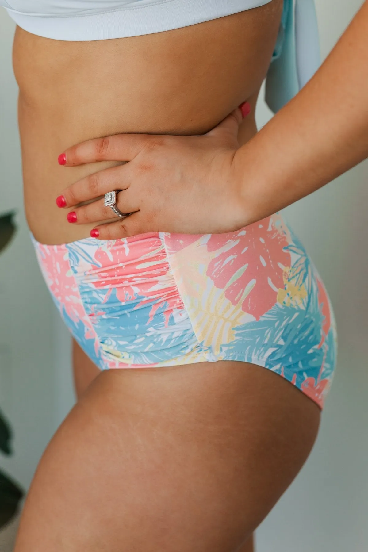 Vacation Vibes Mid-Rise Swim Bottoms- Tropical Multi-Color