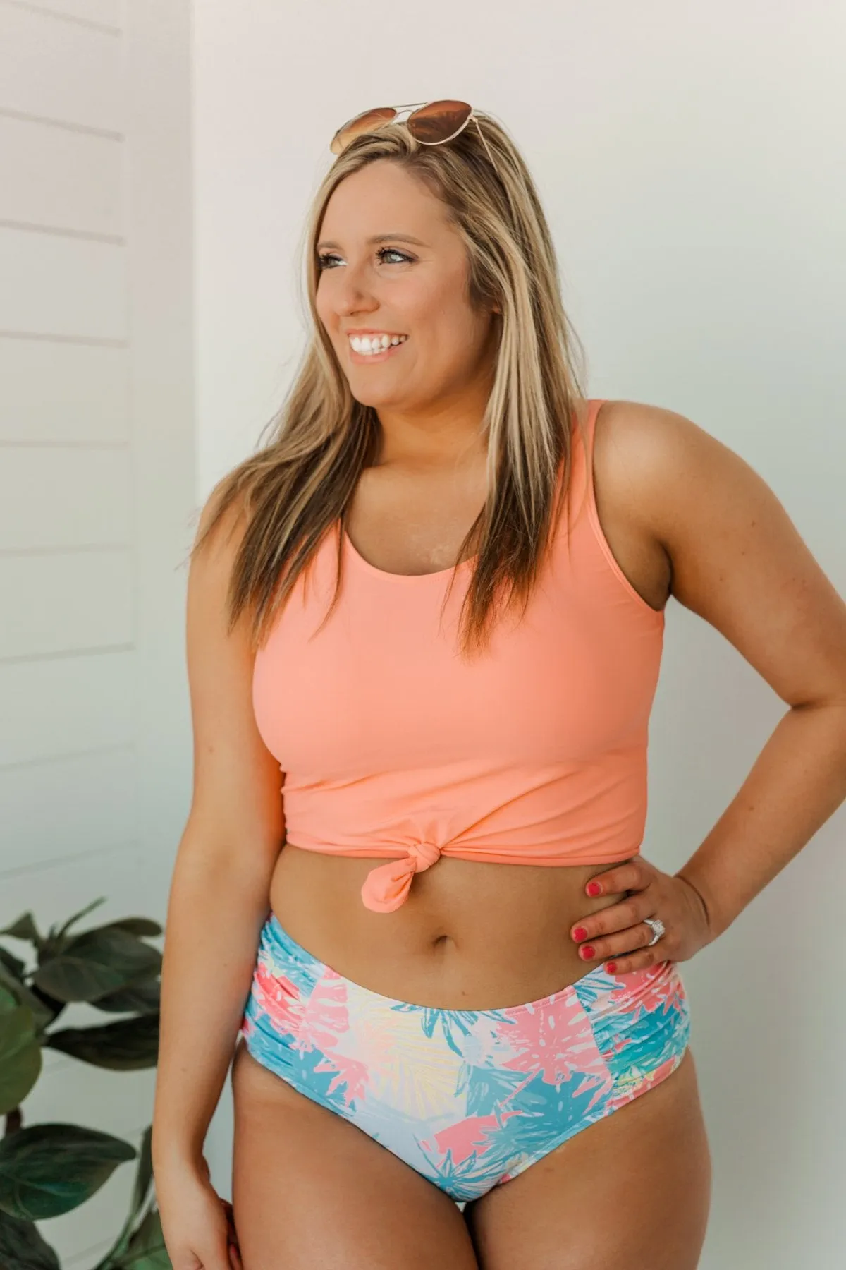 Vacation Vibes Mid-Rise Swim Bottoms- Tropical Multi-Color