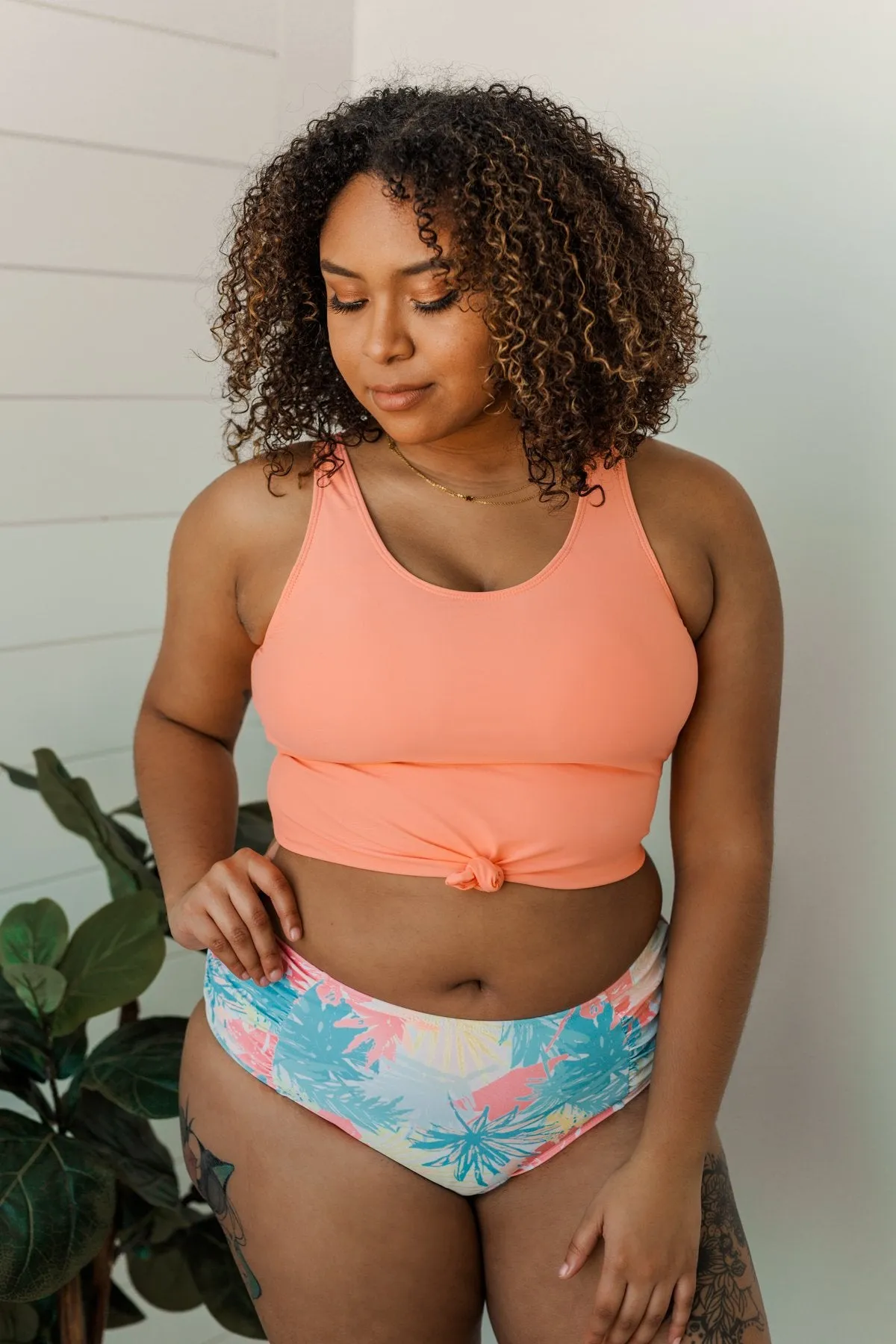 Vacation Vibes Mid-Rise Swim Bottoms- Tropical Multi-Color