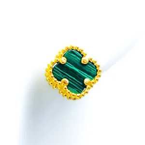 Vibrant Dazzling 21k Gold Clover Earrings