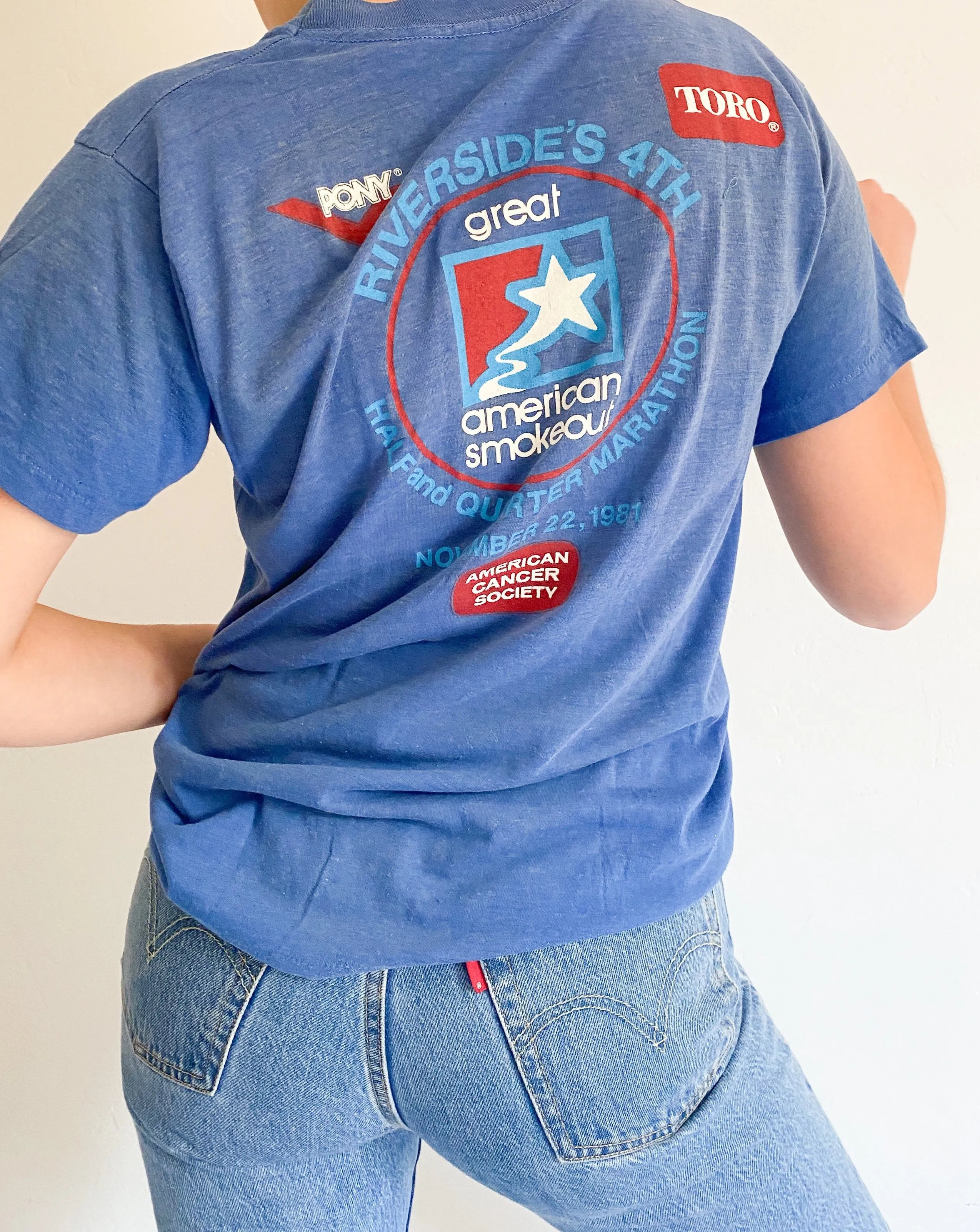 Vintage 80s Natural Light Olympics Blue Tee